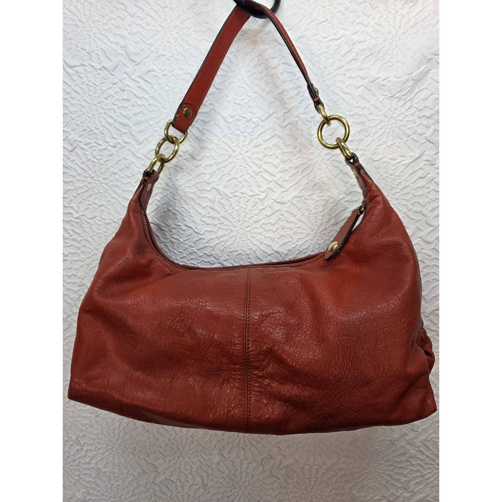 Coach Ashley Hobo Bag Women Medium Burnt Orange Good Leather Pleated F19761 - Picture 4 of 13